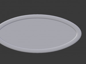 large oval wall mirror - white wood Model 3D
