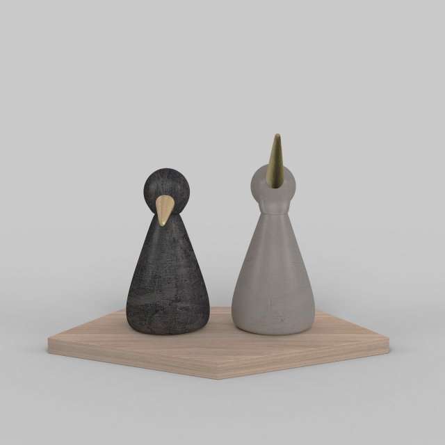 birds figurine - modern decor object model Modèle 3D .c4d .max .obj .3ds .fbx .stl .blend 