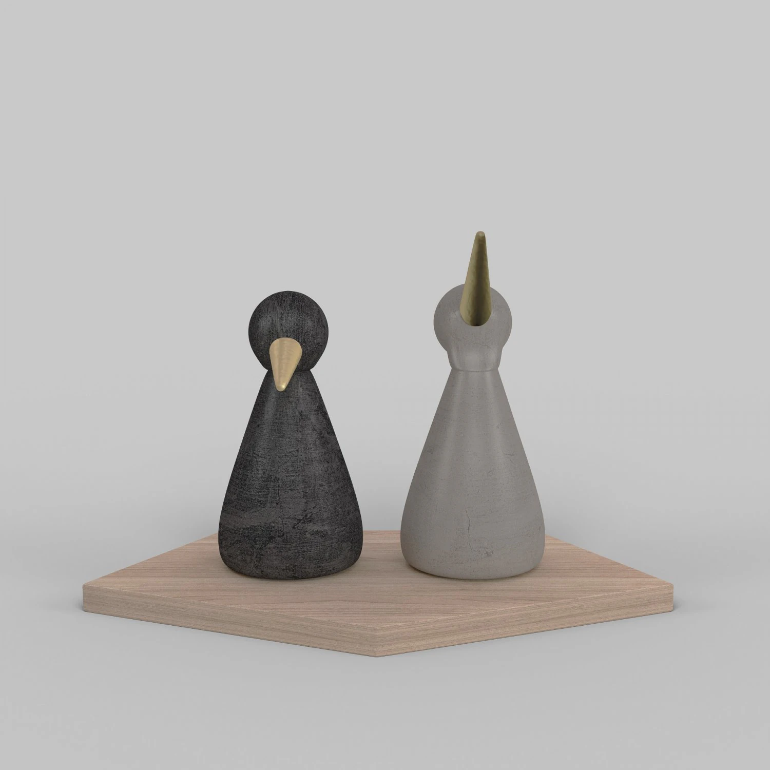 birds figurine - modern decor object model 3D Model .c4d .max .obj .3ds .fbx .stl .blend