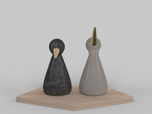 birds figurine - modern decor object model 3Dモデル