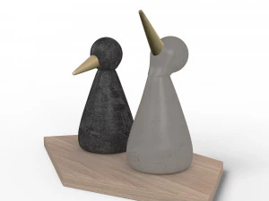 birds figurine - modern decor object model 3D Model