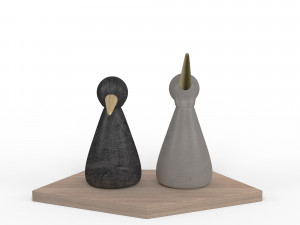 birds figurine - modern decor object model Modèle 3D