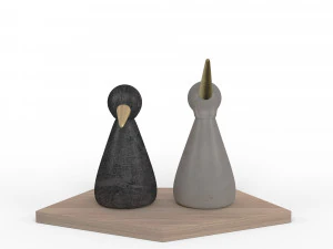 birds figurine - modern decor object model 3D Model