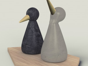 birds figurine - modern decor object model Modèle 3D