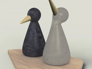 birds figurine - modern decor object model 3D Model