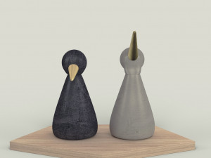 birds figurine - modern decor object model Modèle 3D