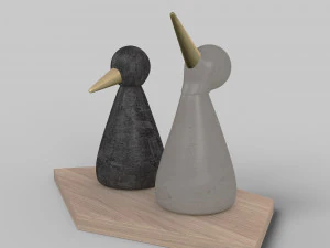 birds figurine - modern decor object model 3D Model