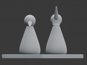 birds figurine - modern decor object model Modèle 3D