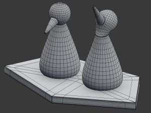 birds figurine - modern decor object model 3D Model
