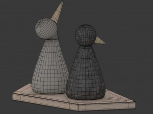 birds figurine - modern decor object model 3D Model