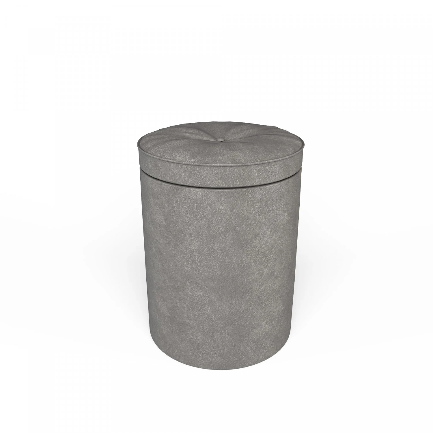 realistic round leather pouffe 3d 3D Model .c4d .max .obj .3ds .fbx .stl .blend