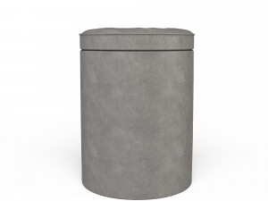 realistic round leather pouffe 3d Model 3D