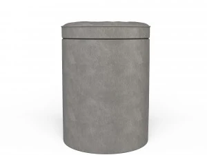 realistic round leather pouffe 3d 3D Model
