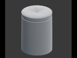 realistic round leather pouffe 3d Model 3D