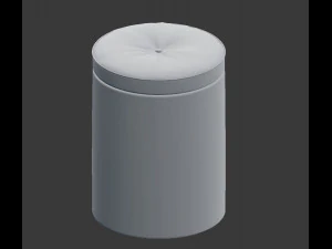 realistic round leather pouffe 3d 3D Model