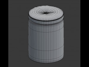 realistic round leather pouffe 3d Model 3D