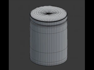 realistic round leather pouffe 3d 3D Model