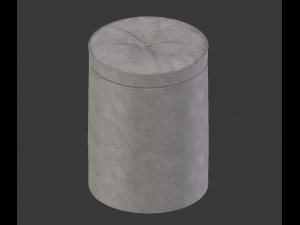 realistic round leather pouffe 3d Model 3D