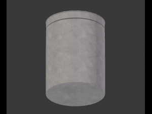 realistic round leather pouffe 3d Model 3D