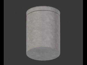 realistic round leather pouffe 3d 3D Model