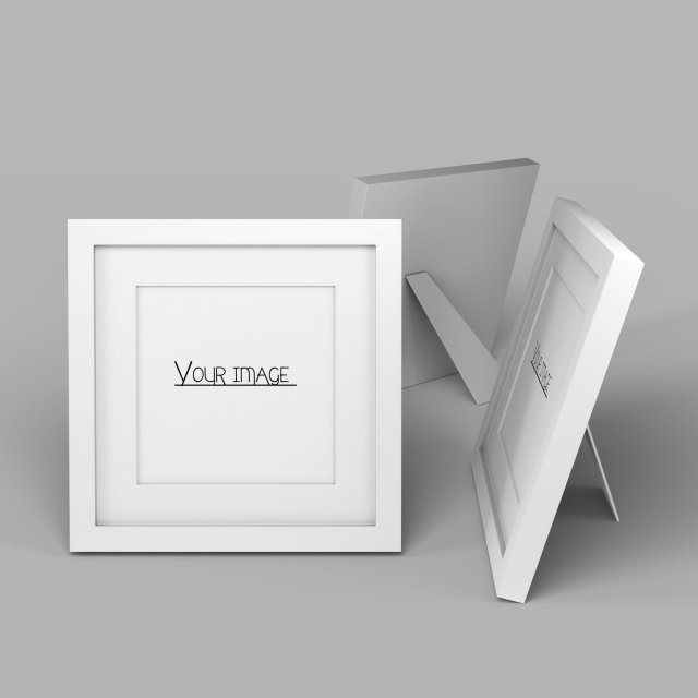 modern white picture frame 3D 模型 .c4d .max .obj .3ds .fbx .stl .blend 
