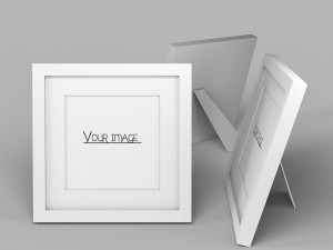 modern white picture frame Model 3D