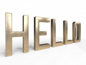 3d decor object - hello text 3D Model