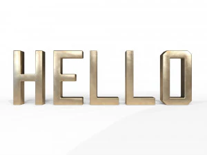 3d decor object - hello text 3D Model