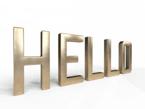 3d decor object - hello text 3D Model