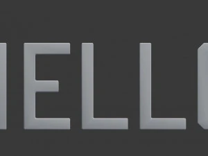 3d decor object - hello text 3D Model