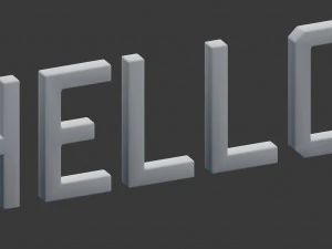 3d decor object - hello text 3D Model