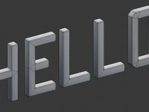 3d decor object - hello text 3D Model