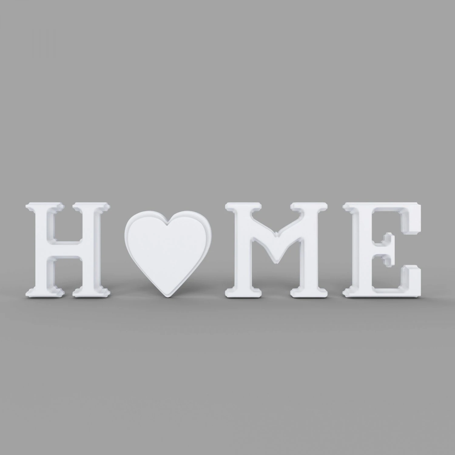 3d decor object - home text model 3D Model .c4d .max .obj .3ds .fbx .stl .blend 