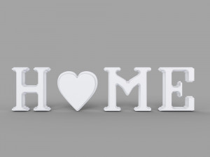 3d decor object - home text model 3D Model