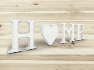 3d decor object - home text model 3D Model