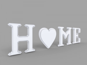 3d decor object - home text model 3D Модель