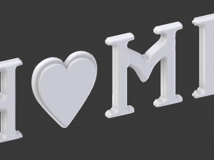 3d decor object - home text model 3D Модель