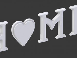 3d decor object - home text model 3D Model