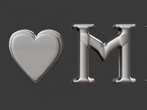 3d decor object - home text model 3D Model