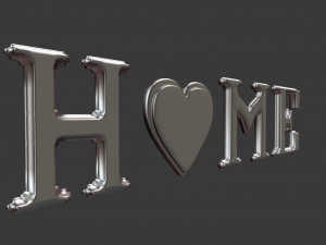 3d decor object - home text model 3D Модель