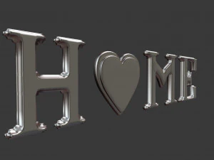 3d decor object - home text model 3D Model