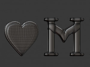 3d decor object - home text model 3D Модель
