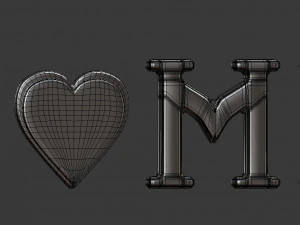 3d decor object - home text model 3D Model