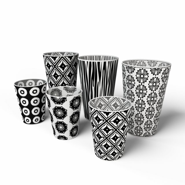 decor cup set Model 3D .c4d .max .obj .3ds .fbx .stl .blend 