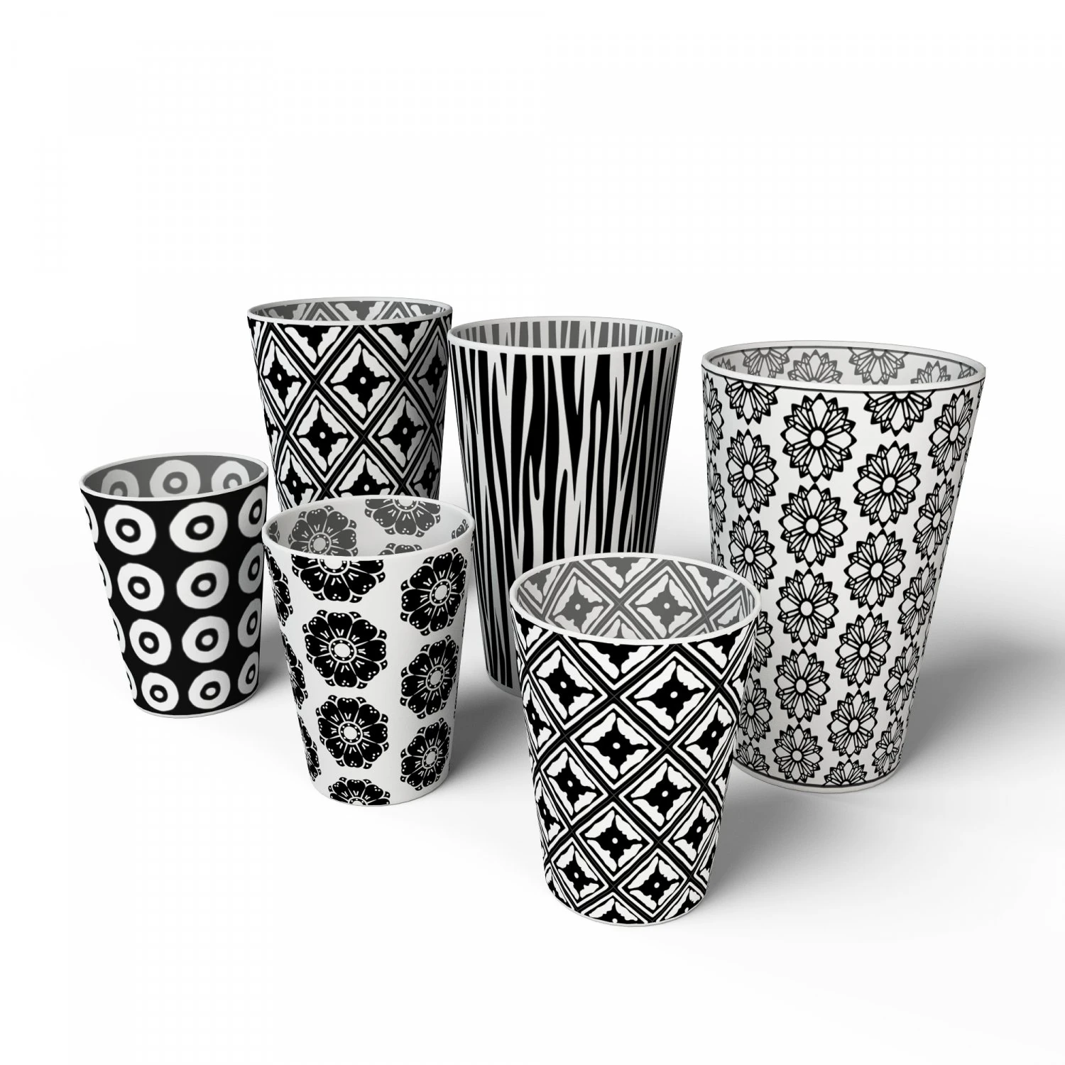 set di tazze decorative Modello 3D .c4d .max .obj .3ds .fbx .stl .blend 