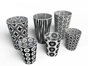 decor cup set Model 3D