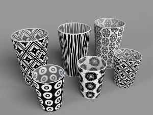 decor cup set Model 3D