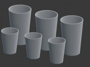 set di tazze decorative Modello 3D