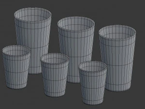 set di tazze decorative Modello 3D