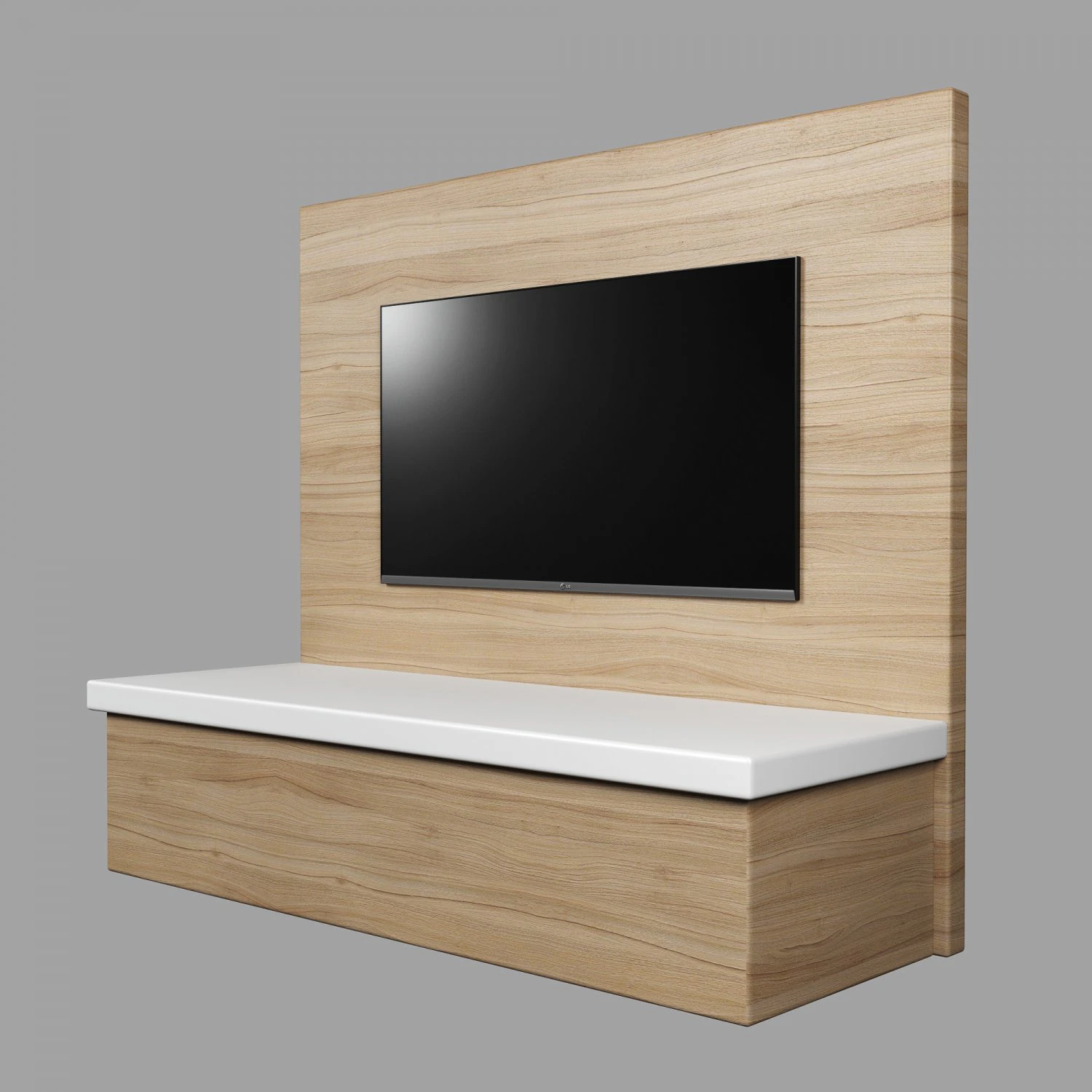 tv wall panel with a flat screen tv 3D Model .c4d .max .obj .3ds .fbx .stl .blend 